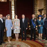 
              From left,  Prince Daniel, Crown Princess Victoria, Finland's First Lady Jenni Hauki, Finland's President Sauli Niinistö, King Carl Gustaf, Queen Silvia, Prince Carl Philip and Princess Sofia, pose at the Royal Castle in Stockholm Tuesday 17 May. Finland's President Sauli Niinistö and his wife Jenni Haukio are paying a two day long State Visit to Sweden at the invitation of His Majesty The King Carl Gustaf. (Henrik Montgomery/TT News Agency via AP)
            