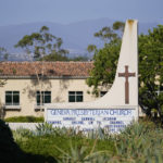 
              Geneva Presbyterian Church, as seen on Tuesday, May 17, 2022, in Laguna Woods, Calif. A shooting at the church on Sunday left one dead and five injured. (AP Photo/Ashley Landis)
            