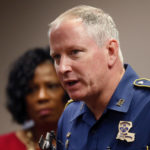 
              FILE - Louisiana State Police Supt. Kevin Reeves speaks at a news conference, on Sept. 19, 2017, in Baton Rouge, La. Reeves, the Louisiana State Police superintendent wrote himself an ominous note days after the deadly 2019 arrest of Black motorist Ronald Greene: “Realize there is a problem — must address immediately.”  (AP Photo/Gerald Herbert, File)
            