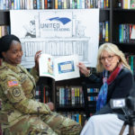 
              First lady Jill Biden and Staff Sergeant Sharon Rogers were videotaped reading "Night Catch" for Rogers' son, Nathan, during a visit to the Mihail Kogalniceanu Air Base in Romania, Friday, May 6, 2022. (AP Photo/Susan Walsh, Pool)
            