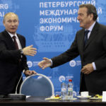 
              FILE -- Russian President Vladimir Putin, left, and Germany's former Chancellor Gerhard Schroeder attend an economic forum in St.Petersburg, Russia, Thursday, June 21, 2012. The co-leader of German Chancellor Olaf Scholz’s party says former Chancellor Gerhard Schroeder, whose ties to the Russian energy industry have left him increasingly isolated at home, should leave the party.
Saskia Esken, one of two co-leaders of Scholz’s center-left Social Democrats, said in an interview with Deutschlandfunk radio Monday that “Gerhard Schroeder has been acting for many years now as a businessman, and we should stop seeing him as an elder statesman, as a former chancellor.” (AP Photo/Dmitry Lovetsky, pool,file)
            