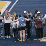 
              Oxford High School students walked out of classes, Thursday, May 26, 2022, in Oxford, Mich., to show their support for the Uvalde Texas community and the recent mass shooting that occurred at an elementary school. (Mandi Wright/Detroit Free Press via AP)
            