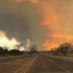 
              This photo provided by Renee Valdez shows plumes of smoke rising into the air, from wildfires in Las Vegas, N.M. on Monday, May 2, 2022. New Mexico was in the bull's eye for the nation's latest wave of hot, dry and windy weather. (Renee Valdez via The AP)
            