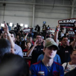 
              The crowd cheers as former Vice President Mike Pence speaks on behalf of Georgia Gov. Brian Kemp during a rally, Monday, May 23, 2022, in Kennesaw, Ga. Pence is opposing former President Donald Trump and his preferred Republican candidate for Georgia governor, former U.S. Sen. David Perdue. (AP Photo/Brynn Anderson)
            