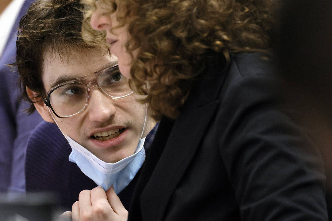 Marjory Stoneman Douglas High School shooter Nikolas Cruz is shown at the defense table during jury...