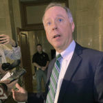 
              FILE - In this March 16, 2022 file photo, Wisconsin Republican Assembly Speaker Robin Vos speaks to reporters in Madison, Wis. The former state Supreme Court justice hired to investigate the 2020 election in battleground Wisconsin will receive only half of his taxpayer-funded salary while he pauses the review to fight five lawsuits, the Assembly speaker said Wednesday, May 11, 2022. (AP Photo Scott Bauer File)
            