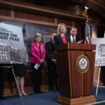 
              Sen. Lisa Murkowski, R-Alaska, center, joined from left by Sen. Cindy Hyde-Smith, R-Miss., Sen. James Lankford, R-Okla., and Sen. John Barrasso, R-Wyo., holds a news conference to charge that President Joe Biden and Democrats are to blame for the current high prices for gasoline, at the Capitol in Washington, Wednesday, May 18, 2022. (AP Photo/J. Scott Applewhite)
            