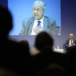 
              Malaysia's former Prime Minister Mahathir Mohamad answers a question at a session of the International Conference on "The Future of Asia" Friday, May 27, 2022 in Tokyo. (AP Photo/Eugene Hoshiko)
            