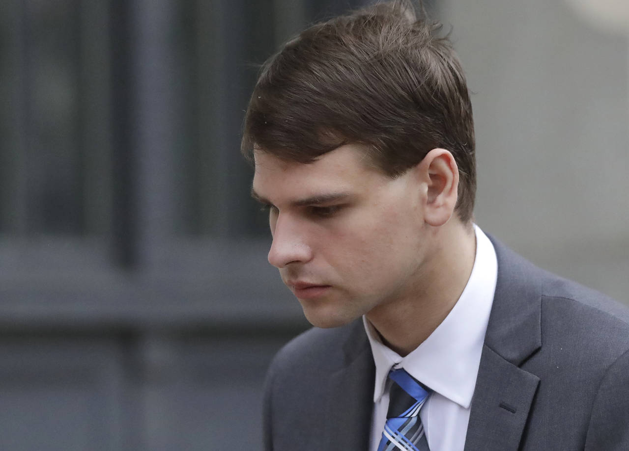 FILE - Nathan Carman departs federal court, Wednesday, Aug. 21, 2019, in Providence, R.I. Carman, f...