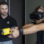 
              VR equipment and a version of the TASER 7 that utilizes VR technology for training, is demonstrated, Thursday, May 12, 2022, in Washington. (AP Photo/Jacquelyn Martin)
            