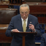 
              In this image from Senate Television, Senate Majority Leader Chuck Schumer of New York, speak on the Senate floor, Wednesday, May 25, 2022 at the Capitol in Washington.  Schumer has quickly set in motion a pair of firearms background check bills in response to the school massacre in Texas. But the Democrat acknowledged Wednesday the refusal for years of Congress to pass any legislation aiming to curb a national epidemic of gun violence.  (Senate Television via AP)
            