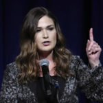 
              Former U.S. Rep. Abby Finkenauer speaks during the Iowa Democratic Party's Liberty and Justice Celebration, Saturday, April 30, 2022, in Des Moines, Iowa. (AP Photo/Charlie Neibergall)
            