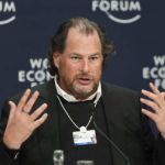
              Marc Benioff, chairman and co-CEO of Salesforce speaks during a news conference at the World Economic Forum in Davos, Switzerland, Wednesday, May 25, 2022. The annual meeting of the World Economic Forum is taking place in Davos from May 22 until May 26, 2022. (AP Photo/Markus Schreiber)
            