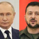 
              Russian President Vladimir Putin at the Kremlin in Moscow, on April 26, 2022, and Ukrainian President Volodymyr Zelenskyy in Kyiv, Ukraine, on May 8, 2022. An interminable and unwinnable war in Europe? That's what NATO leaders fear and are bracing for as Russia's war in Ukraine grinds into its third month with little sign of a decisive military victory for either side, and no resolution in sight. (AP Photo)
            