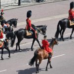
              Prince Charles, right, in his role as Colonel of the Welsh Guards, Prince William, center, in his role as Colonel of the Irish Guards, and Princess Anne, second left, in her role as Colonel of the Blues ride their horses along The Mall during the Trooping the Color in London, Wednesday, June 2, 2022, on the first of four days of celebrations to mark the Platinum Jubilee. The events over a long holiday weekend in the U.K. are meant to celebrate the monarch’s 70 years of service. (Paul Ellis/Pool Photo via AP)
            