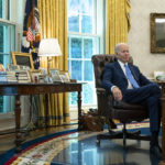 
              President Joe Biden speaks during an interview with the Associated Press in the Oval Office of the White House, Thursday, June 16, 2022, in Washington. (AP Photo/Evan Vucci)
            