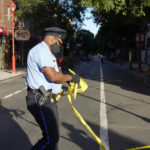 
              Philadelphia Police investigators work the scene of a fatal overnight shooting on South Street in Philadelphia, Sunday, June 5, 2022. (AP Photo/Michael Perez)
            