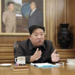 
              In this photo provided by the North Korean government, North Korean leader Kim Jong Un attends a meeting of the ruling Workers’ Party’s Central Committee in Pyongyang, North Korea Sunday, June 12, 2022. Independent journalists were not given access to cover the event depicted in this image distributed by the North Korean government. The content of this image is as provided and cannot be independently verified. Korean language watermark on image as provided by source reads: "KCNA" which is the abbreviation for Korean Central News Agency. (Korean Central News Agency/Korea News Service via AP)
            