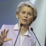 
              European Commission President Ursula von der Leyen speaks during a joint news conference with Poland's Prime Minister Mateusz Morawiecki and Polish President Andrzej Duda at the headquarters of Poland's Power Grid in Konstancin-Jeziorna, Poland, Thursday, June 2, 2022. The independence of Poland's courts is at the heart of a dispute with the European Union, which has withheld billions of euros in pandemic recovery funds. (AP Photo/Michal Dyjuk)
            