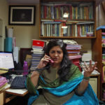 
              FILE- Teesta Setalvad, a rights activist fighting for scores of survivors and victims of India's western state of Gujarat riots, speaks on phone during an interview with The Associated Press at her office in Mumbai, India, Sept. 7, 2015.  Setalvad was arrested by the Gujarat state police’s anti-terrorism wing on Saturday, June 25, 2022, for allegedly “committing forgery and fabricating evidence” in a case about the 2002 anti-Muslim riots in Gujarat state. (AP Photo/Rafiq Maqbool, File)
            