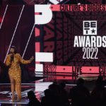 
              Host Taraji P. Henson speaks at the BET Awards on Sunday, June 26, 2022, at the Microsoft Theater in Los Angeles. (AP Photo/Chris Pizzello)
            
