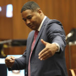 
              Deputy D.A. John McKinney speaks in opening statements during the Eric Holder, murder trial on Wednesday, June 15, 2022 in Los Angeles. The Los Angeles prosecutor says the killing of Nipsey Hussle was premeditated by Holder Jr., charged with fatally shooting the Grammy Award-winning rapper outside his clothing store three years ago. McKinney told jurors during opening statements. (Frederick M. Brown/Daily Mail.com via AP, Pool)
            