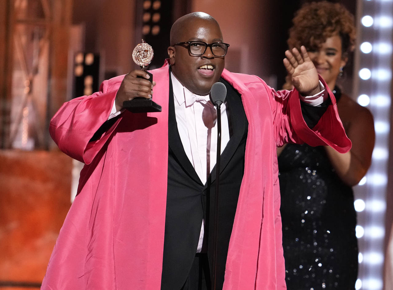 Michael R. Jackson accepts the award for best book of a musical for "A Strange Loop" at the 75th an...