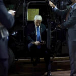 
              In this image from video released by the House Select Committee, Vice President Mike Pence looks at a phone from his secure evacuation location on Jan. 6 that is displayed as House select committee investigating the Jan. 6 attack on the U.S. Capitol holds a hearing Thursday, June 16, 2022, on Capitol Hill in Washington. (House Select Committee via AP)
            