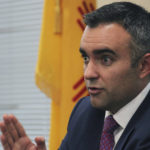 
              FILE - Bernalillo County District Attorney Raul Torrez speaks to a panel of New Mexico lawmakers during a meeting in Albuquerque, N.M., Sept. 27, 2017. Torrez is running against State Auditor Brian Colón for the Democratic endorsement to succeed termed-out Democratic Attorney General Hector Balderas. Absentee and early in-person vote were underway Thursday, June 2, 2022, in advance of Election Day next Tuesday. (AP Photo/Susan Montoya Bryan, File)
            