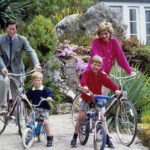 
              FILE - Britain's Prince Charles and Princess Diana and their sons, Princes William, right, and Harry begin a cycle ride, June 1, 1989, around the island of Tresco, one of the Scilly Isles. The world watched as Prince William grew from a towheaded schoolboy to a dashing air-sea rescue pilot to a father of three.  But as he turns 40 on Tuesday, June 21, 2022, William is making the biggest change yet: assuming an increasingly central role in the royal family as he prepares for his eventual accession to the throne.  (AP Photo, File)
            