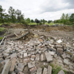 
              These are the remains of a home that was demolished to clear land that will be occupied by a proposed $20 billion Intel processor plant in Johnstown, Ohio, Thursday, June 9, 2022. Intel announced the Ohio development in January, part of the company's efforts to alleviate a global shortage of chips powering everything from phones to cars to home appliances.  (AP Photo/Gene J. Puskar)
            