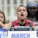 
              Parkland survivor and activist X Gonzalez speaks to the crowd during in the second March for Our Lives rally in support of gun control on Saturday, June 11, 2022, in Washington. The rally is a successor to the 2018 march organized by student protestors after the 2018 mass shooting at Marjory Stoneman Douglas High School in Parkland, Fla. (AP Photo/Manuel Balce Ceneta)
            