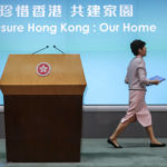 
              FILE - Hong Kong Chief Executive Carrie Lam leaves the stage after a news conference at the Legislative Council in Hong Kong on Oct. 16, 2019. When the British handed its colony Hong Kong to Beijing in 1997, it was promised 50 years of self-government and freedoms of assembly, speech and press that are not allowed Chinese on the Communist-ruled mainland. As the city of 7.4 million people marks 25 years under Beijing's rule on Friday, those promises are wearing thin. Hong Kong's honeymoon period, when it carried on much as it always had, has passed, and its future remains uncertain, determined by forces beyond its control. (AP Photo/Mark Schiefelbein, File)
            