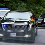 
              The motorcade of U.S. President Joe Biden drives near the G7 venue at Castle Elmau in Kruen, near Garmisch-Partenkirchen, Germany, on Tuesday, June 28, 2022. The Group of Seven leading economic powers are finishing their annual gathering on Tuesday. (AP Photo/Martin Meissner)
            