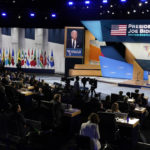 
              President Joe Biden Speaks during the opening plenary session at the Summit of the Americas, Thursday, June 9, 2022, in Los Angeles. (AP Photo/Marcio Jose Sanchez)
            