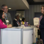 
              Vice President Kamala Harris, right, listens to Aida Saucedo from Mexico's National Women's Civic Association while touring an exhibit hall at the Summit of the Americas in Los Angeles, Monday, June 6, 2022. (AP Photo/Jae C. Hong)
            