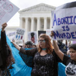 
              Anti-abortion protesters gather outside the Supreme Court in Washington, Friday, June 24, 2022. The Supreme Court has ended constitutional protections for abortion that had been in place nearly 50 years, a decision by its conservative majority to overturn the court's landmark abortion cases. (AP Photo/Jose Luis Magana)
            