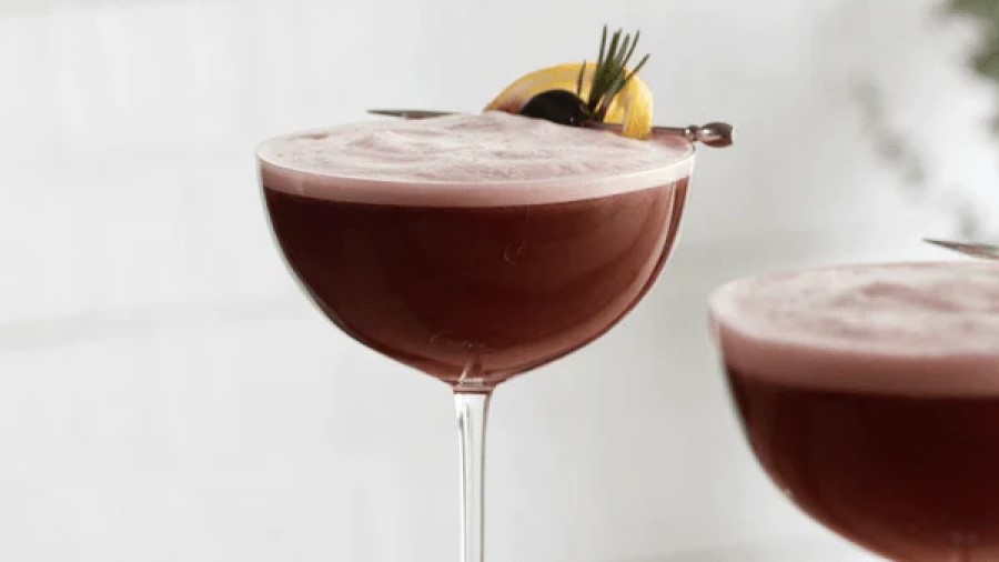 The Love Wins cocktail from Kamp features a non-alcoholic spirit and frothy egg white (Photo courte...