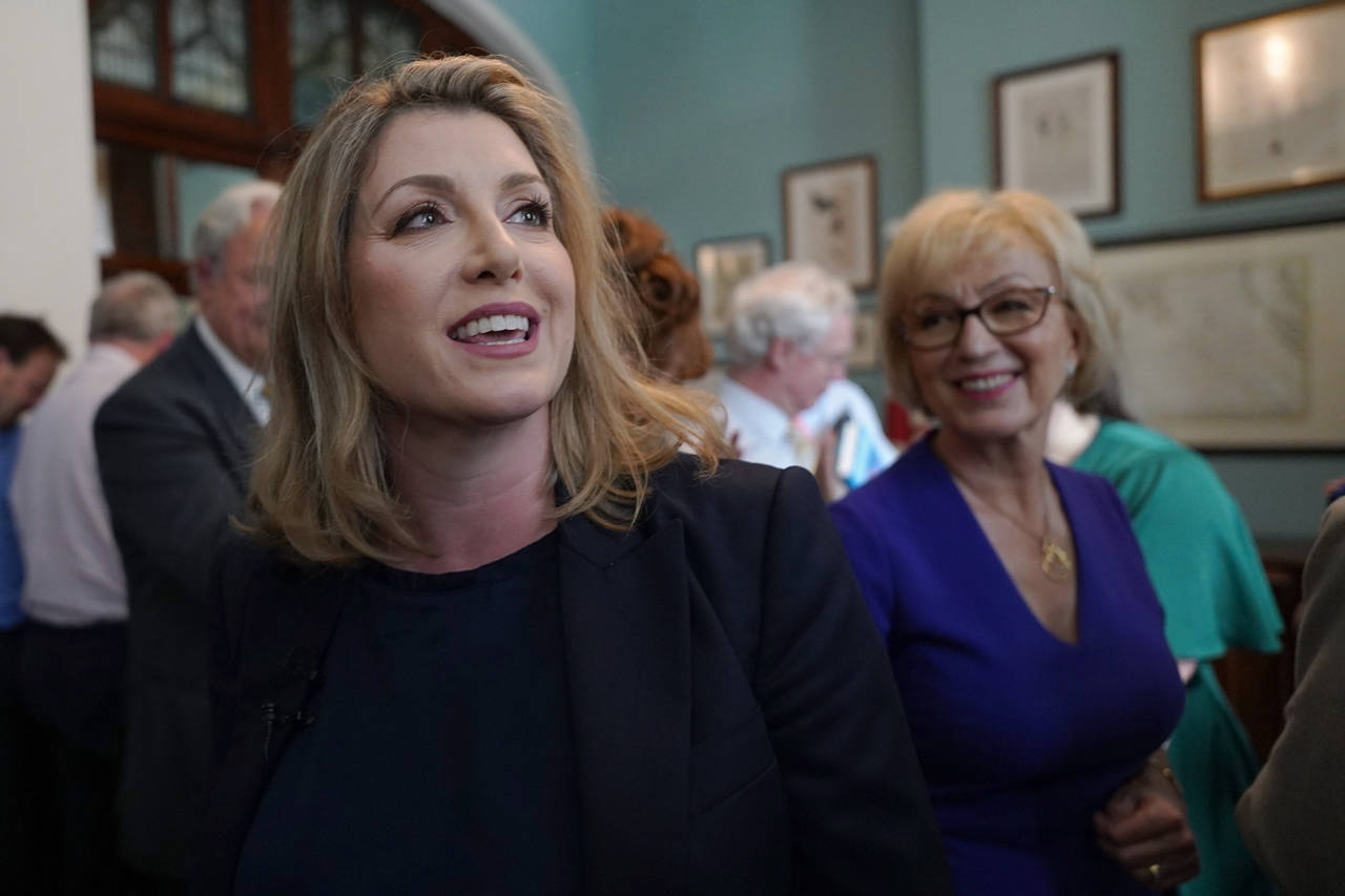 British Member of Parliament Penny Mordaunt launches her campaign to be Conservative Party leader a...