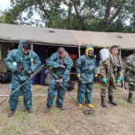 
              In this photo released by the Greek Civil Protection Ministry, Army specialists in protective suits are deployed at the site of crashed Ukrainian cargo plane in Palaiochri village, near the northern city of Kavala, Greece, on Sunday, July 18, 2022 . Eight crew members were killed in the crash at the weekend. The Soviet-era plane was transporting Serbian-made mortar ammunition to Bangladesh. (Greek Civil Protection Ministry via AP)
            