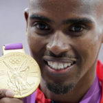 
              FILE - Britain's Mo Farah poses with his gold medal in the men's 10,000 meters during the athletics in the Olympic Stadium at the 2012 Summer Olympics, London, Sunday, Aug. 5, 2012. Four-time Olympic champion Mo Farah has disclosed he was brought into Britain illegally from Djibouti under the name of another child. The British athlete made the revelation in a BBC documentary. (AP Photo/Luca Bruno, File)
            