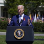 
              President Joe Biden speaks during an event to celebrate the passage of the "Bipartisan Safer Communities Act," a law meant to reduce gun violence, on the South Lawn of the White House, Monday, July 11, 2022, in Washington. (AP Photo/Evan Vucci)
            