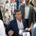 
              Rep. Madison Cawthorn, R-N.C., talks to supporters at his primary election night watch party in Hendersonville, N.C., May 17, 2022. (AP Photo/Nell Redmond, File)
            