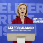 
              Britain's Secretary of State for Foreign, Commonwealth and Development Affairs, Liz Truss, speaks during the launch of her campaign to be Conservative Party leader and Prime Minister, in Westminster, in London, Thursday, July 14, 2022. Conservative lawmakers in Britain are set to knock another contender out of the contest to replace Prime Minister Boris Johnson. They will vote Thursday, with the lowest-scoring candidate knocked out.  (AP Photo/Frank Augstein)
            