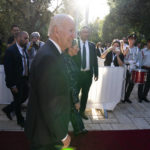 
              President Joe Biden smiles as he leaves an event where he was presented with the Israeli Presidential Medal of Honor by Israeli President Isaac Herzog, Thursday, July 14, 2022, in Jerusalem. (AP Photo/Evan Vucci)
            