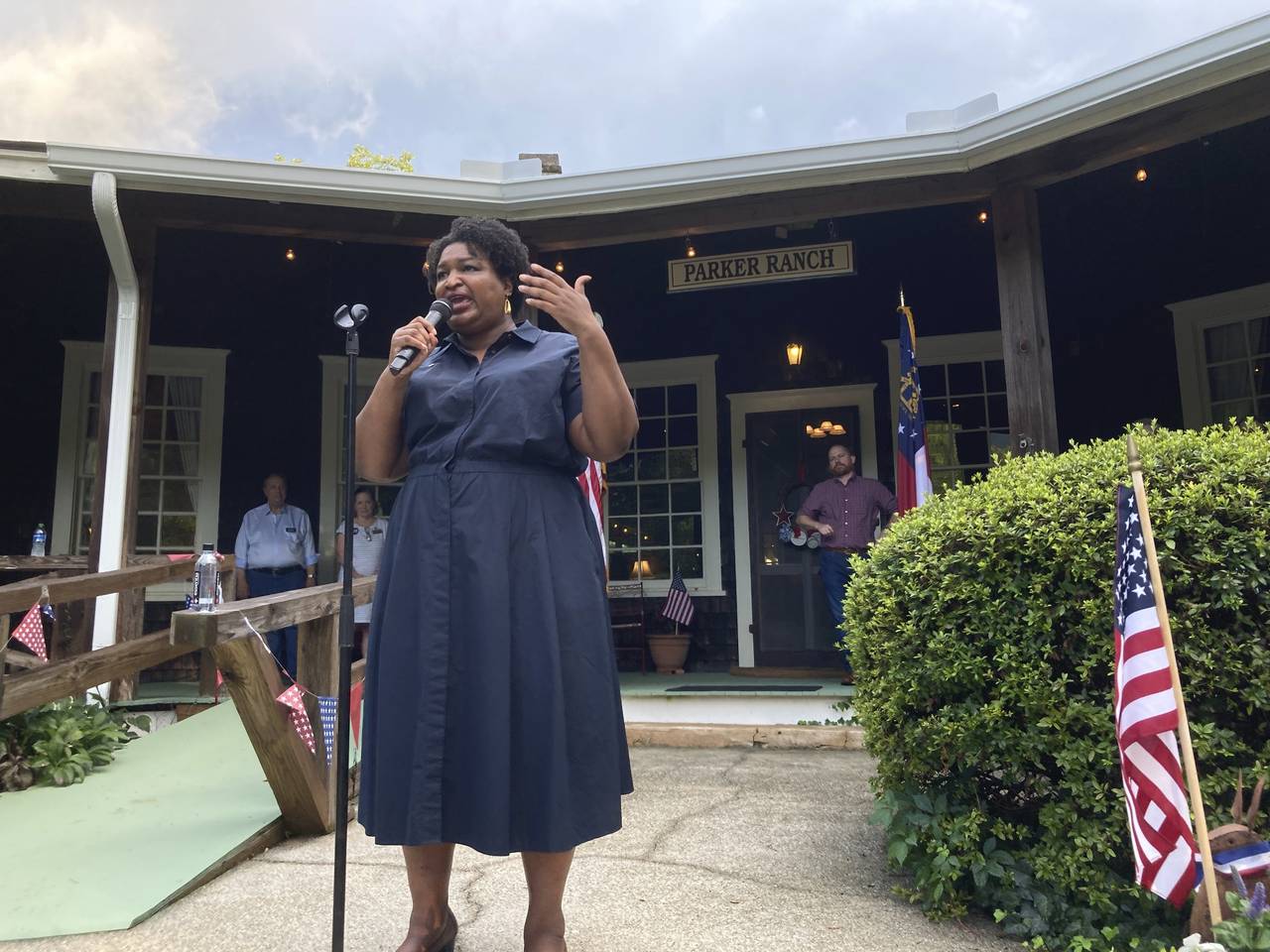 Georgia Democratic candidate for governor Stacey Abrams speaks on Thursday, July 28, 2022, during a...