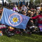 
              Indigenous people gather to see Pope Francis on his visit to Maskwacis, Alberta during his papal visit across Canada on Monday, July 25, 2022. (Jason Franson./The Canadian Press via AP)
            