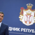 
              Spanish Prime Minister Pedro Sanchez speaks during a press conference after official talks with Serbian President Aleksandar Vucic, in Belgrade, Serbia, Friday, July 29, 2022. Sanchez is on a two-day official visit to Serbia. (AP Photo/Darko Vojinovic)
            