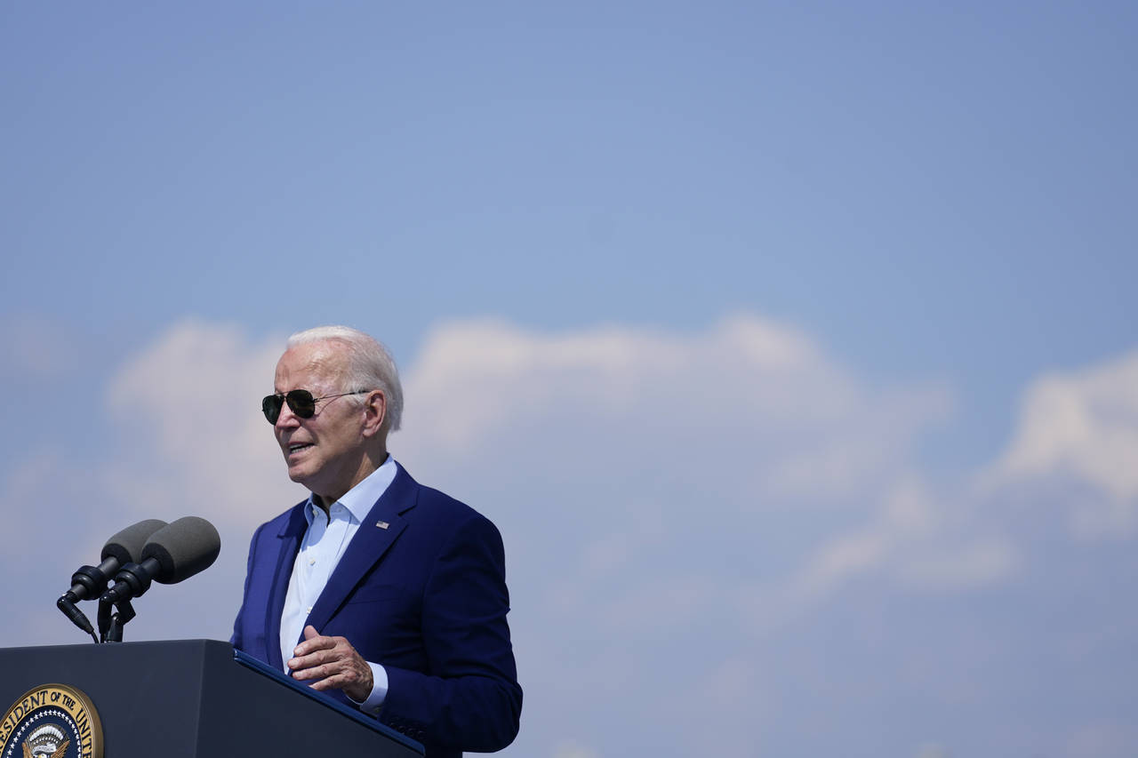 FILE - President Joe Biden gives a speech about climate change and clean energy at Brayton Power St...