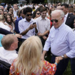 
              President Joe Biden greets people during the Congressional Picnic on the South Lawn of the White House, Tuesday, July 12, 2022, in Washington. (AP Photo/Patrick Semansky)
            